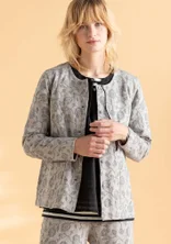 “Hazel” jersey cardigan in organic cotton/spandex - light grey