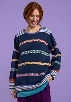 “Shoko” sweater in organic cotton - indigo blue