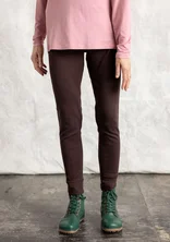 Jersey leggings in organic ribbed cotton - mullberry