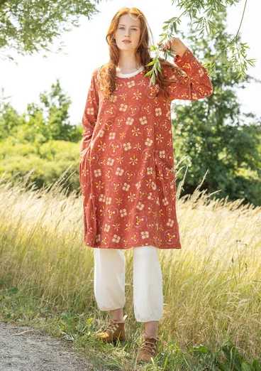 “Star” organic cotton jersey dress - pumpkin