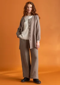 Woven “Asta” artist’s blouse in linen - light potato