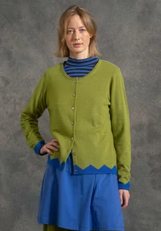 Cardigan in cashmere/wool - kiwi