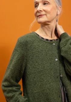 Cardigan in an alpaca blend - pine/melange