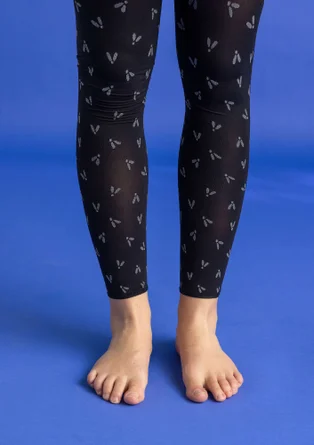 “Fjät” leggings in recycled nylon - black