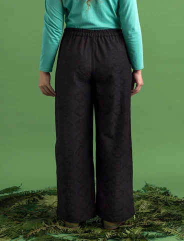 Pantalon "Wildflower" en tissu de viscose/coton/lin - noir