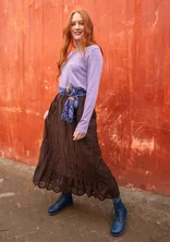 Woven petticoat slip in organic cotton - mullberry