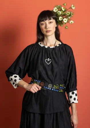 Blouse in cotton/silk - black