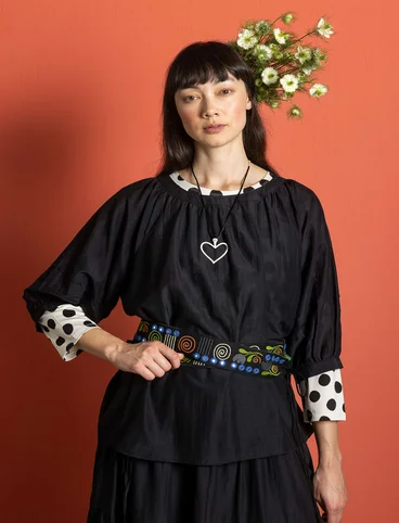 Blouse in cotton/silk - black