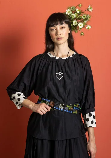 Cotton/silk blouse - black