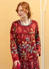 “Nyponros” organic/recycled cotton knit sweater - agate red