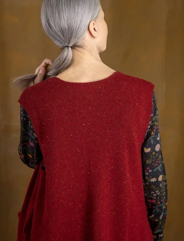 Knitted wool waistcoat - agate red