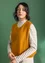 Wool/organic cotton knit waistcoat (mustard S)