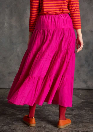 Woven cotton/silk skirt - cerise