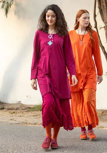 “Alora” jersey tunic in organic cotton - red cabbage