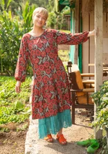 “Poppy” organic cotton jersey dress - French roast