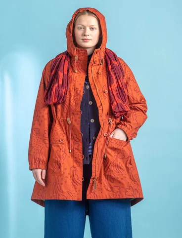 Woven “Irma” parka in organic cotton - copper/patterned