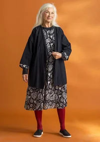 Kimono aus Bio-Baumwolldobby - schwarz