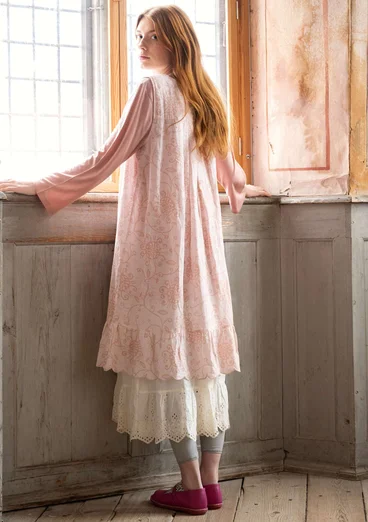 Robe "Elisabeth" en coton biologique/lin tissé - Rose poudré clair