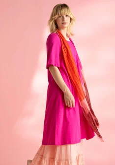 “Millie” organic cotton/modal jersey dress - pink begonia