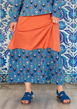 “Mozaik” knitted organic/recycled cotton skirt - light indigo