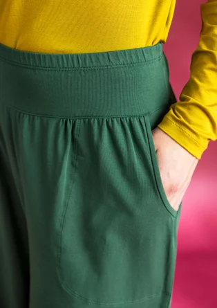 Pantalon en jersey de coton biologique/élasthanne - vert foncé