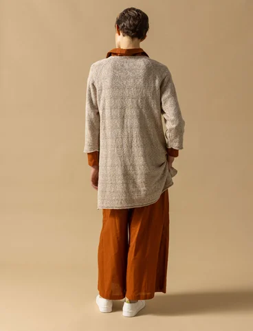 Linen/recycled cotton knit sweater - natural