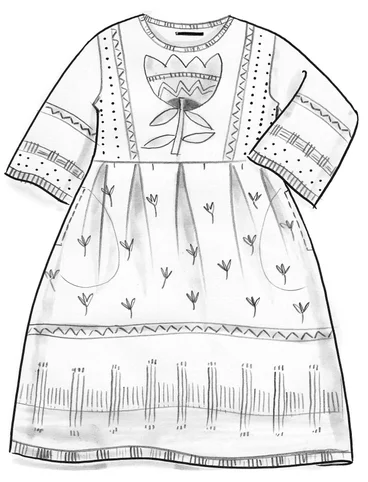 Geweven jurk "Miranda" van linnen/viscose - donkerindigo