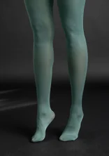 Solid-colored tights in recycled nylon  - opal green