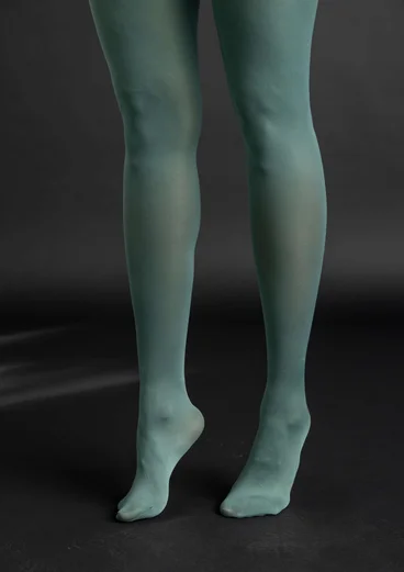 Solid-colour tights made from recycled polyamide  - opal green