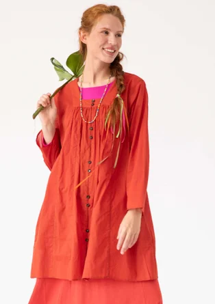 “Agnes” woven organic cotton smock blouse - copper