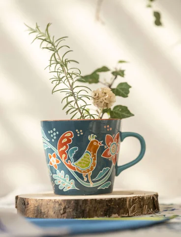 Tasse à thé "Tree of life" en céramique - vert paon