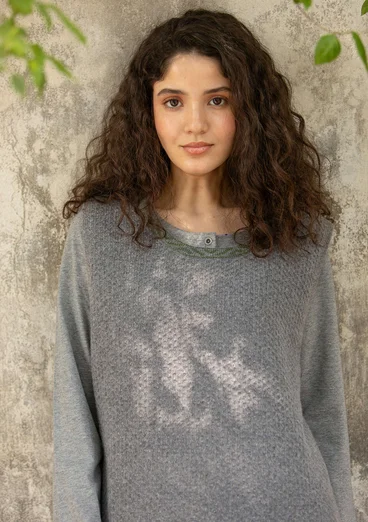 “Helena” knit sweater vest in a lambswool blend - graphite/melange