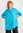 Oversized overhemdblouse "Hi" van geweven biologisch katoen - laguneblauw