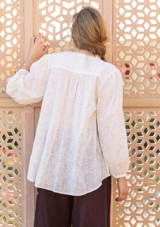 “Lisa” blouse in organic cotton - light ecru