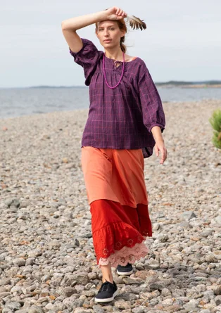 Blouse ”Vera” en lin tissé - étang forestier/motif