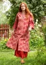 Robe caftan "Roza" en coton biologique tissé (rose cendrée M)