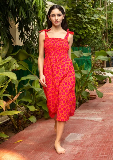 “Sunbeam” woven organic cotton dress - rosehip