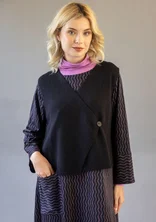 Knitted organic cotton/wool waistcoat - black