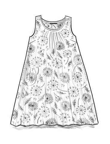 Vevd kjole «Maskros» i økologisk bomull - ubleket
