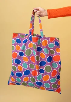 Fabric tote bag L in organic cotton - multicoloured