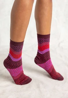 “Siv” socks in organic cotton - aubergine