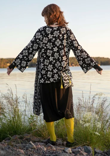 “Flora-Li” cardigan in organic/recycled cotton - black