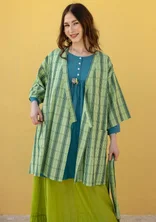“Coimbatore” checked kimono in organic cotton - apple green
