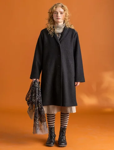 Wool-blend coat - black