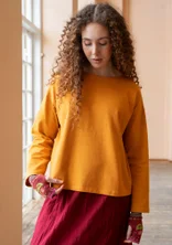 Solid-colored top in organic cotton - marigold