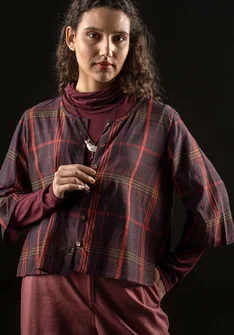 Webbluse „Kate“ aus Bio-Baumwolle - maulbeere