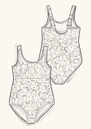 “Luisa” swimsuit in nylon/spandex - cicada