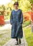 “Bulgaria” knitted coat in a wool and organic/recycled cotton blend (indigo L)