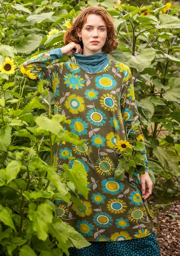 Robe "Sunflower" en jersey de lyocell/élasthanne - vert mousse