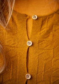 “Nova” lambswool cardigan - mustard/melange